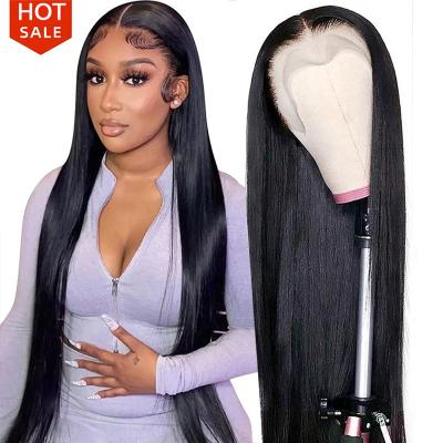 China Body Wave 30 40 Inches 100% Virgin Human Hair Lace Front Wig 10A 12A Grade 13X4 HD Natural Straight Frontal Lace Wigs Vendors for sale