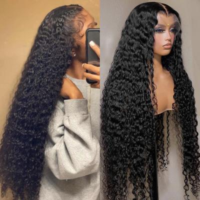 China Body Wave 200% Density 30 Inches Pre Plucked HD Transparent Lace Front Human Hair Wigs 100% Lace Front Wigs Deep Wave 13X4 for sale