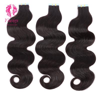 China Curly Body Wave Curl Raw Tape In Hair Extensions 100Human Hair Double Drawn Tape In Hair Extensions for sale