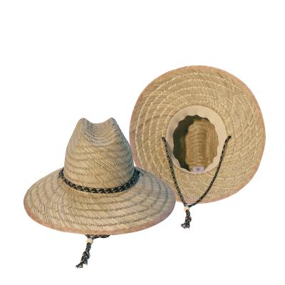 China Unisex fashion summer direct OEM sunshade factory supply sunshade sombrero rush grass sunshade mexican lifeguard straw hat for sale