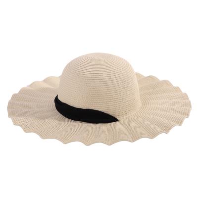 China High Quality Wide Block Paper Straw Oversized Sun Brim Summer Floppy Hat For Women Beach for sale