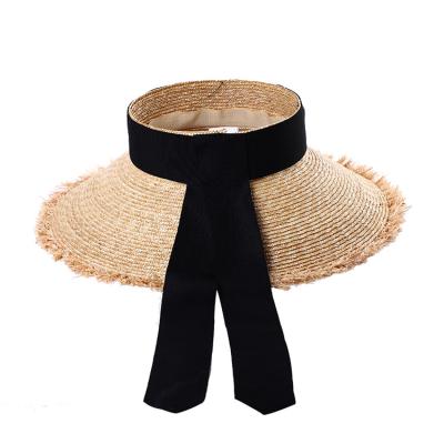 China Wheat Straw Hot Sale Summer Sun Shade Beach Sun Protection Straw Hat Women Oversized Breathable Classic for sale