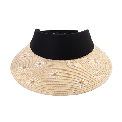 China Wholesale Breathable Image Summer Beach Outdoor Fashion Woven Visor Wide Brim Sun Hat For Women for sale