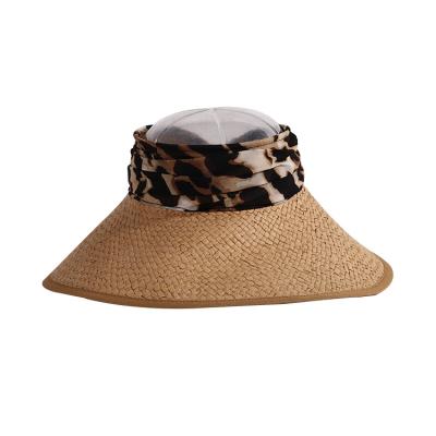 China High Quality Handmade Wide Brim Paper Braid Beach Sun Visor Chillout Oversized Sun Hats For Women Summer for sale