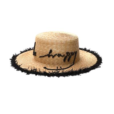 China Wholesale Character Fashion Summer Ladies Beach Straw Hat Wide Brim Sun Visor Women's Sun Hats for sale