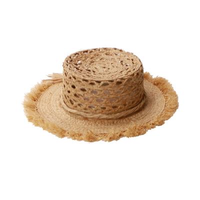 China Straw Factory Direct Sales Cheap Outdoor Beach Raffia Sun Hat Summer Brim Straw Hat Oversized Handmade Wide Straw Hat for sale