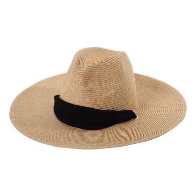 China Wholesale Handmade Wide Brim Sun Protection Summer Straw Hat Paper Panama Hat For Man for sale