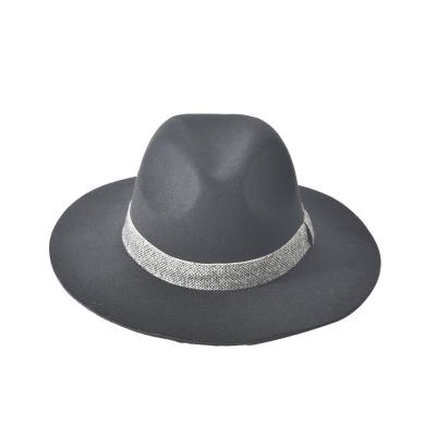 China 2021 New Winter Popular Character Vintage Men Women Solid Color Fedora Wool Felt Hat for sale