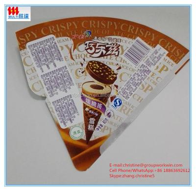 China Cone Waterproof Paper Printed Sleeve For Ice Cream Packaging for sale