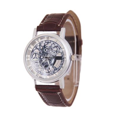 China Fashionable Hot Selling Luxury Genuine Leather Chronograph Mens Quartz Watch for sale