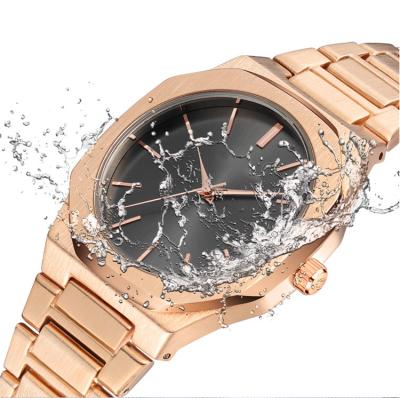 China Water Resistant Stainless Steel Watch Ultrathin IPG Steel Belt Plating Relojes Hombre Simple Quartz Watch for sale