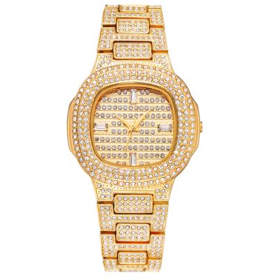 China 2019 New Chronograph Women Watches Luxury Crystal Watch Gold Diamond Rhinestone Wristwatch for sale