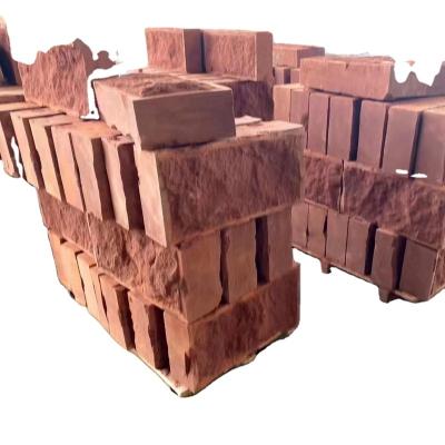 China Natural Chinese Red Sandstone Landscape Stone Wall Surface Cobblestone Mushroom Surface Cellar Outdoor Stone for sale