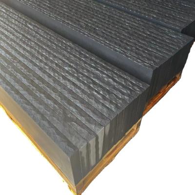 China Outdoor Black Sandstone Modern Flamed Non Slip Stepping Stone For Staircase Landing for sale