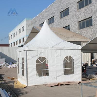 China Party Outdoor Gazebo Tent 3x3 White Pvc Fabric Aluminum Frame Canopy Pagoda Tent for sale