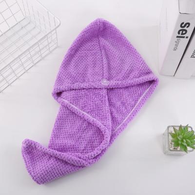 China QUICK-DRY Large Microfiber Hair Towel Wrap for Women Anti Frizz Fast Drying Hair Turbans Towel with Elastic Strap for Wet Hair for sale