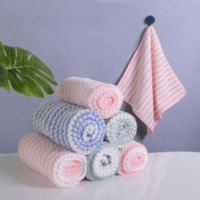 China Sustainable Multi Purpose Personalized Coral fleece Absorbent Fast Drying Washable Microfiber Kitchen Dish Wash Cleaning Cloth Towel for sale