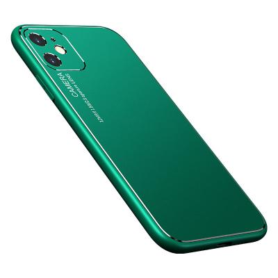 China Fanshion Aluminum Alloy Soft Rubber Covered Mobile Phone Case For iPhone12 11 Pro XR XS Max Anti Drop 7 8P Case Cover Shell for sale