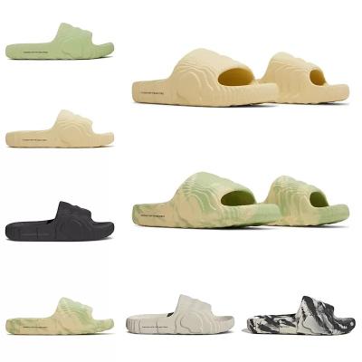 China Fashion\2022 Men Women Adilette 22 Designer Slides Slippers Magic Desert Sand Sandals Comfortable\Durable Orange Yeezy Slipper Green Glow For One d ilette 22 for sale