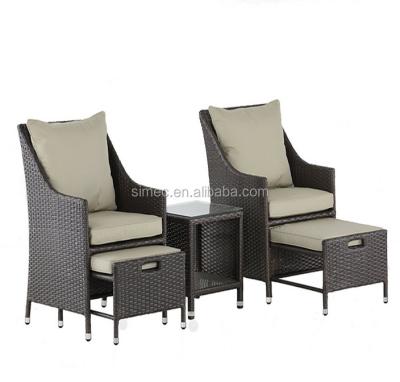 China Garden Set Factory Sale Custom Make Outdoor Rattan Leisure Wicker Chair With Stool for sale