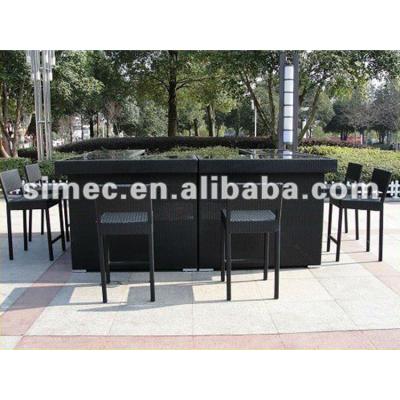 China BAR SET Outdoor Commercial PE Wicker Rattan Bar Counters for sale