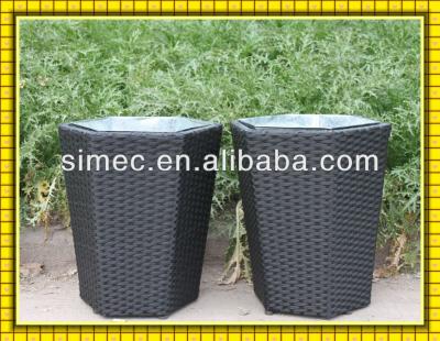 China Garden set outdoor wicker rattan planter pot for sale