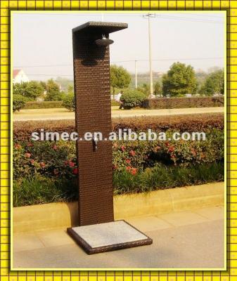 China Garden set outdoor resin rattan poolside shower for sale