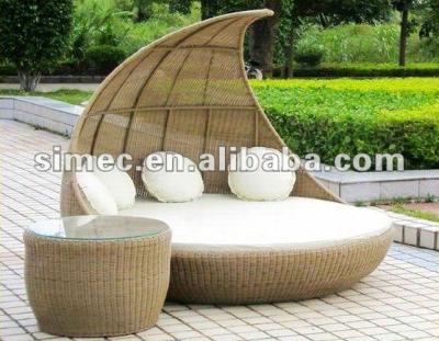 China Sun Sofa Wicker Rattan Convertible Outdoor Furniture-Outdoor Bed for sale