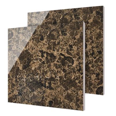 China Glazed Metallic Decorative Tiles 800x800 Porcelain Tile Polished Dark Brown Ceramic Floor Tiles for sale