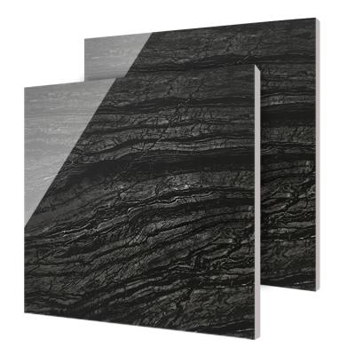 China Glazed Metallic Tiles House Design Polished Black Glossy Porcelain Tiles for sale