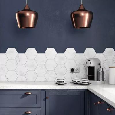 China Rustic Kitchen Tiles Decoration Candy White Color Hexagon Tile for sale