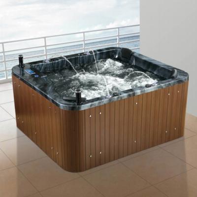 China 3 Person Waterfall Eco - Friendly Material Deep Acrylic Outside Hot Tub for sale