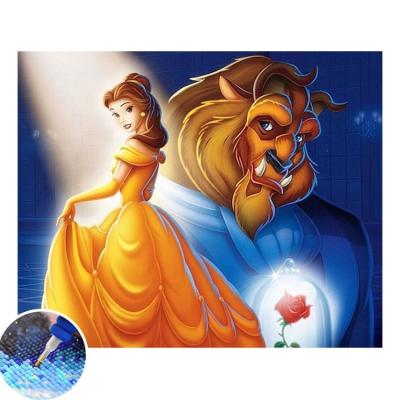 China Wholesale or Custom Disneys Anime Cartoon American Style Beauty and the Beast 5D DIY Full Diamond Painting Handmade Cross Stitch for sale