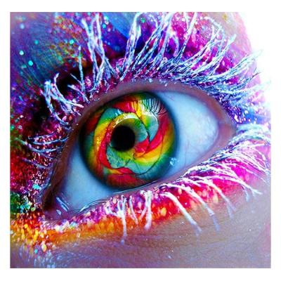 China Wholesale Customized New Classic/Postmodern Creative Abstract Colorful Eyes Rose Full DIY 5D Diamond Painting Cross Stitch for sale