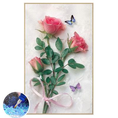 China Wholesale Customized New Classic/Postmodern Flower Series Rose Mounted 5D Full DIY Diamond Painting Cross Stitch for sale