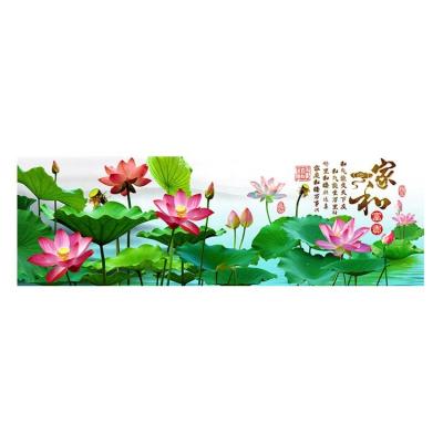 China Wholesale New Customized Big Flower Classic / Postmodern Full Auspicious Lotus 5D Diamond DIY Painting Cross Stitch for sale