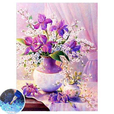 China Wholesale New Classic / Postmodern Customize Purple Flower Full Lily 5d Diamond DIY Painting Cross Stitch for sale