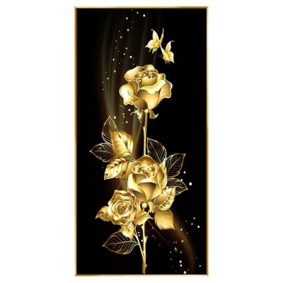 China Wholesale New Classical/Postmodern Customize Golden Flower Rose DIY Diamond Painting Cross Stitch for sale