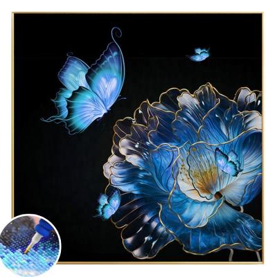 China Wholesale New Classical/Postmodern Customize Flowers Fantasy Butterflies and Flowers 5d DIY Diamond Painting Cross Stitch for sale