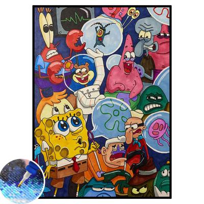 China Factory New British Classic Cartoon SpongeBob 5D DIY Diamond Painting Classic/Postmodern Wholesale Support Full Customization For Child for sale