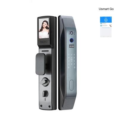 China New Arrival Zinc Alloy Smart Door Lock Fingerprint Digital Wifi Lock Connected Camera Monitor Send Photo To Mobile for sale