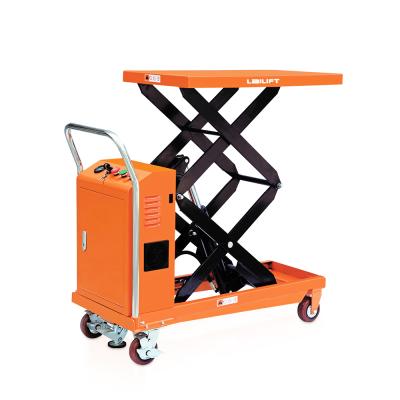 China Material Handling Equipment Battery Charger Scissor Lift Table Automatic Push Lift Electric Trolley for sale