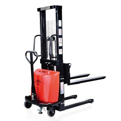 China Mini Narrow Material Handling Equipment 2000KG Aisle Platform Lift Semi Electric Stacker Machine for sale