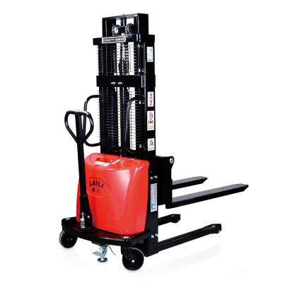 China Easy Used Material Handling Equipment China 1 Ton 1.5ton Double Mast Semi Electric Pallet Stacker for sale