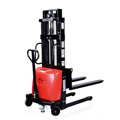 China Material handling equipment rack on vertic self loading semi electric pallet stacker for sale