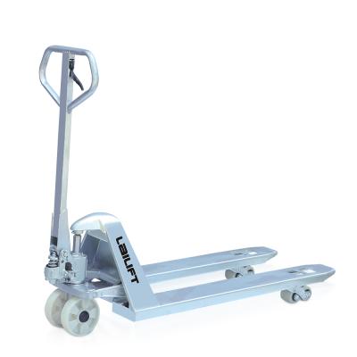 China 2.5ton Nylon Galvanized Hand Pallet Truck For Cold Storage for sale