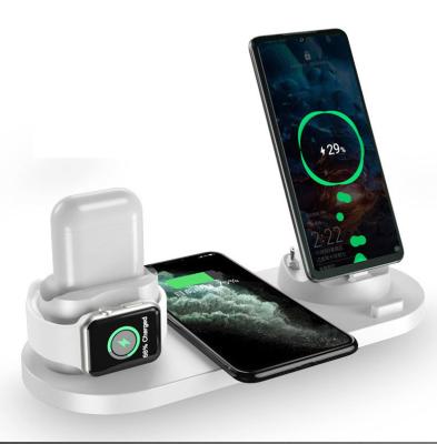 China 15w Fast Charging 3 in 1 Universal Qi Mobile Phone Stand Watch Earphone Car Smart Portable Charger 4in1 10w 6 in 1 Fast Wireless Charging Stand for sale