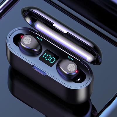 China Neckband Band Headphones Power Bank Charging Case F9 34 Led Display Tws Gaming BluetO Headset Wireless Earphone for sale