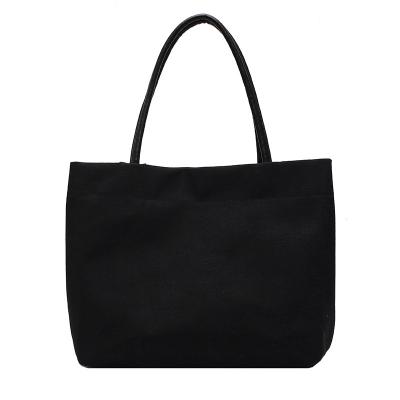 China 100% 2021 Wholesale Cheap Durable Leather Canvas Lady Handbags Fashion Design PU Handle Canvas Tote Bags Eco-friendly China Supplier for sale