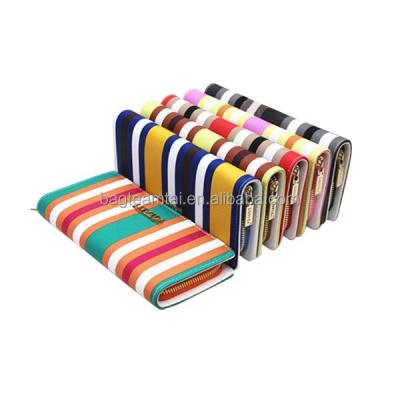 China Fashion Leather Stripe Leather Wallet for sale